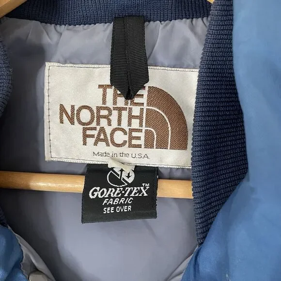 RARE Vintage 80s North Face Gore-Tex Mountain Anorak Hooded Blue Jacket Men Sz L